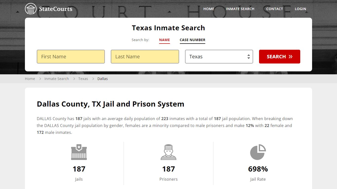 Dallas County, TX Inmate Search - StateCourts